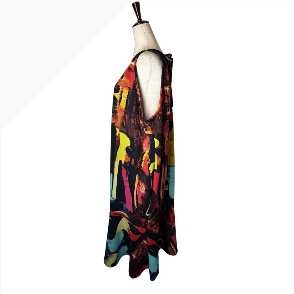 Ashley Stewart Maxi Dress Womens 22 Multicolor Abstract Artsy Knit Plus Size - Picture 6 of 10